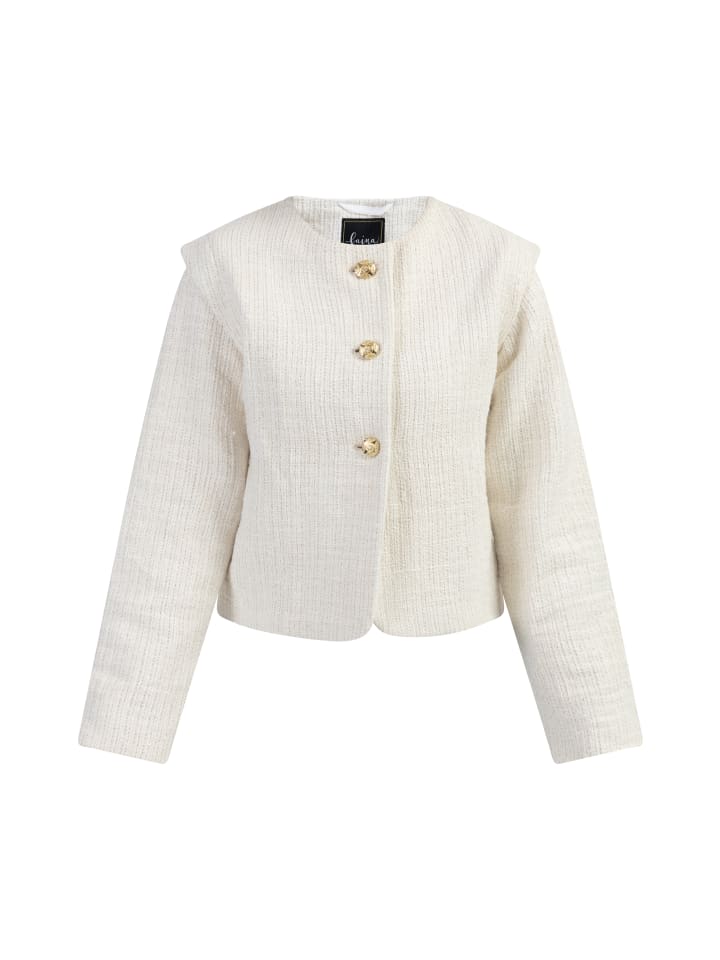 Damen Kurze Blazerjacke in Wollweiss