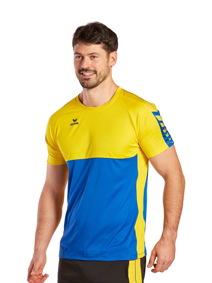 Herren Six Wings T-Shirt in new royal/gelb