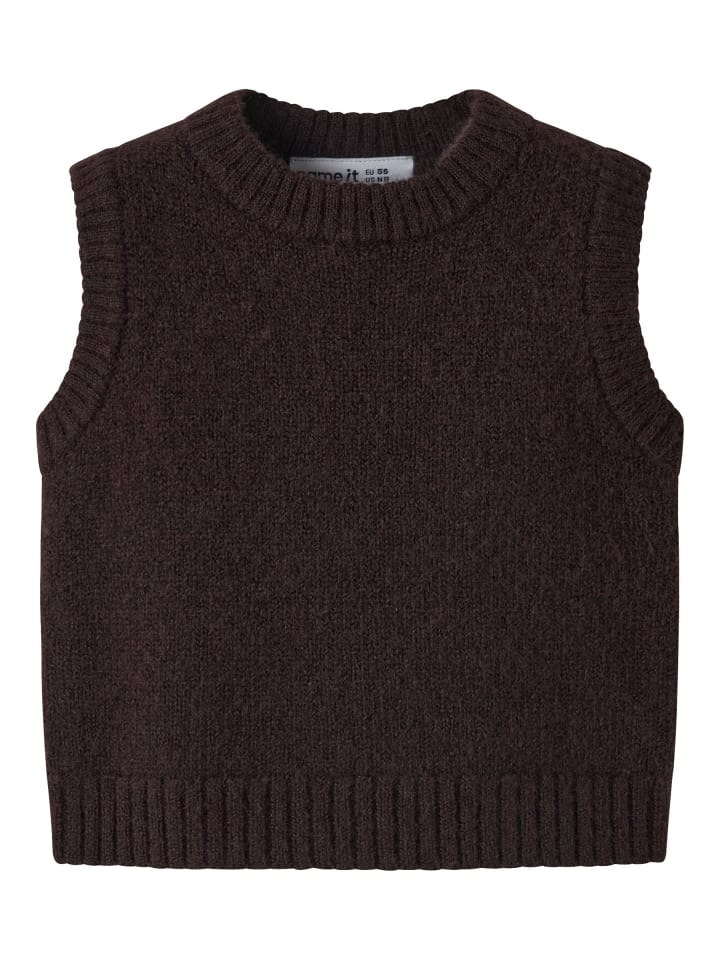 Strickweste in Chocolate Plum1
