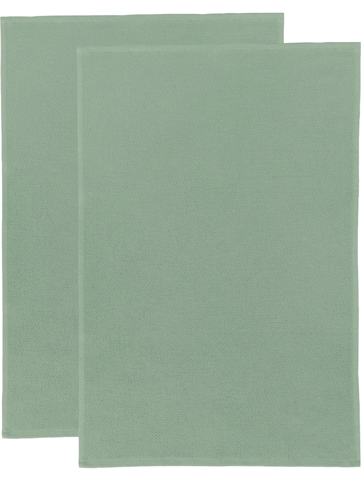 Baumwolle Frottier-Geschirrtuch 2er-Pack in jade