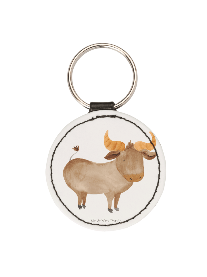 Schlüsselanhänger Sternzeichen Stier ohne Spruch in Weiß