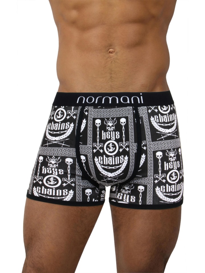 6 Stück Retro Boxershorts aus Baumwolle in Chains & Keys