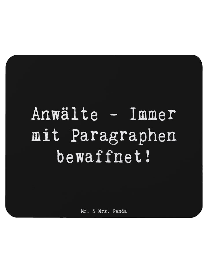Mauspad Spruch Anwalt Paragraphen mit Spruch in Schwarz