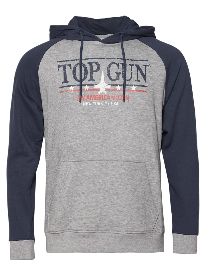 Hoodie TG24037 in grey-melange/navy