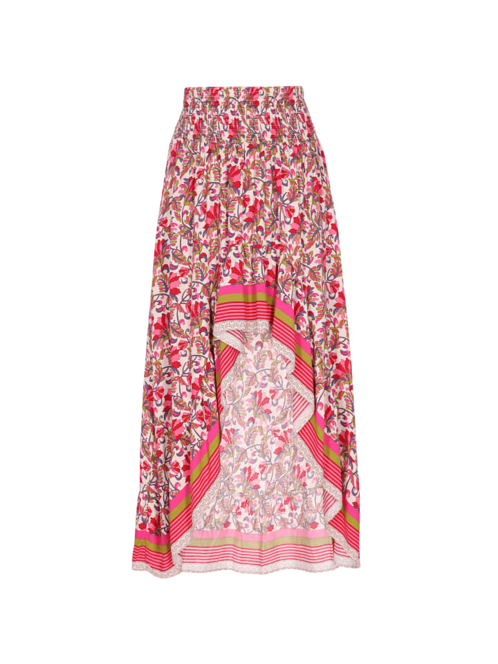 Women Skirt in Red Multicolor