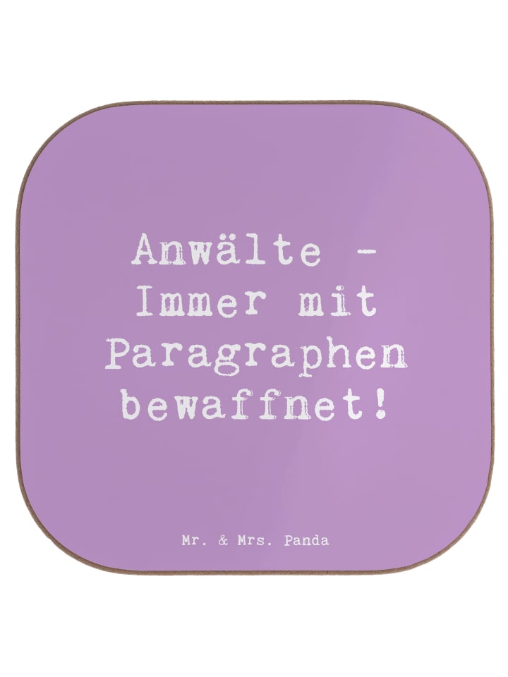 Coaster Spruch Anwalt Paragraphen mit Spruch in Lavendeltraum