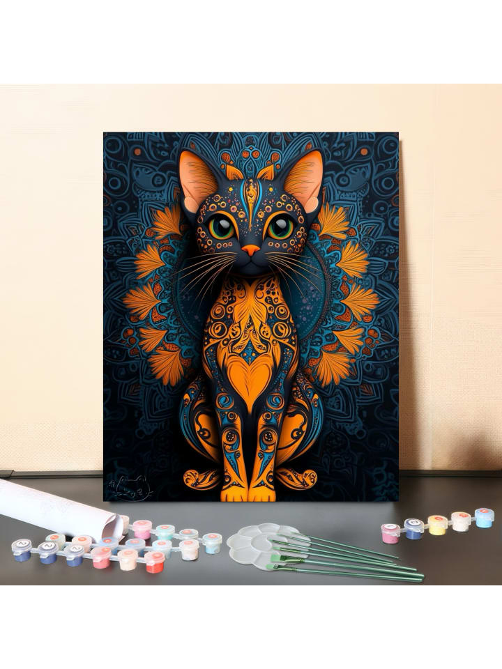 DIY Malen nach Zahlen Set-"Musterkatze"