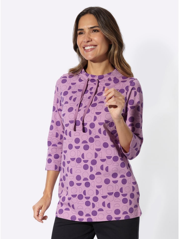 Longshirt in orchidee-lila-bedruckt