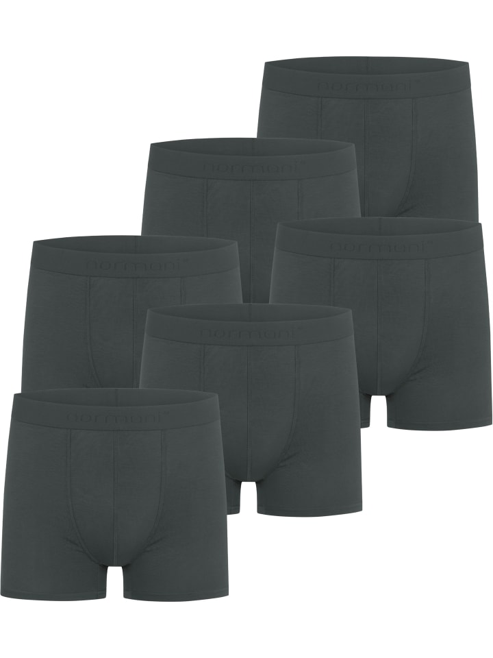 6 Herren Boxershorts aus Viskose Cubao in Anthrazit