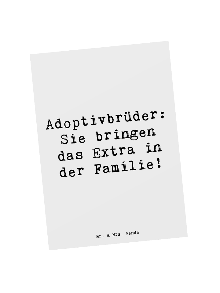 Postkarte Adoptivbrüder Extra mit Spruch in Weiß