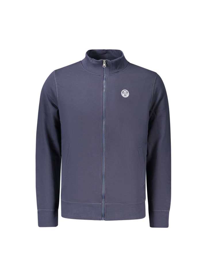Blau Baumwolle Herren Sweatjacke