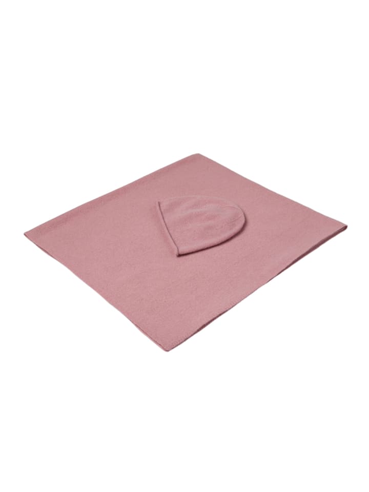 Baby Geschenkset: Kaschmir-Decke und Mütze in rosa