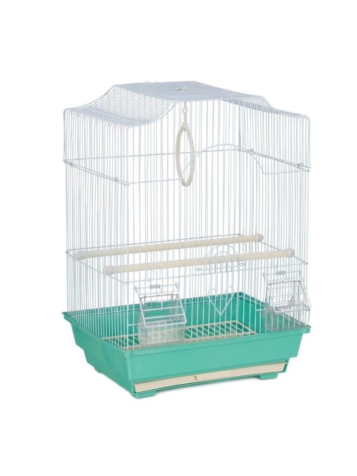 Vogelkäfig in Hellblau/Mintgrün - (B)35 x (H)49,5 x (T)32 cm