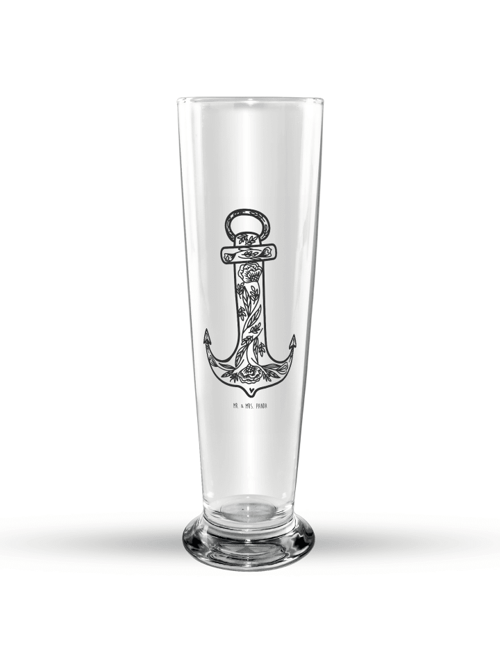 Bierglas Anker Blau ohne Spruch in Transparent