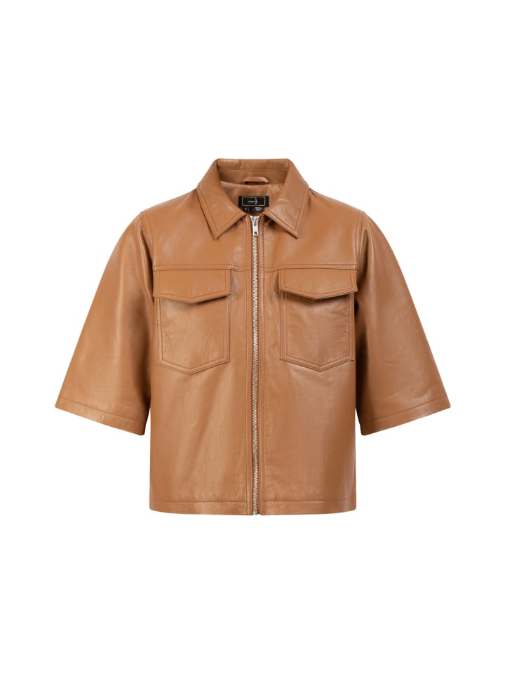 Damen Lederhemd in Cognac