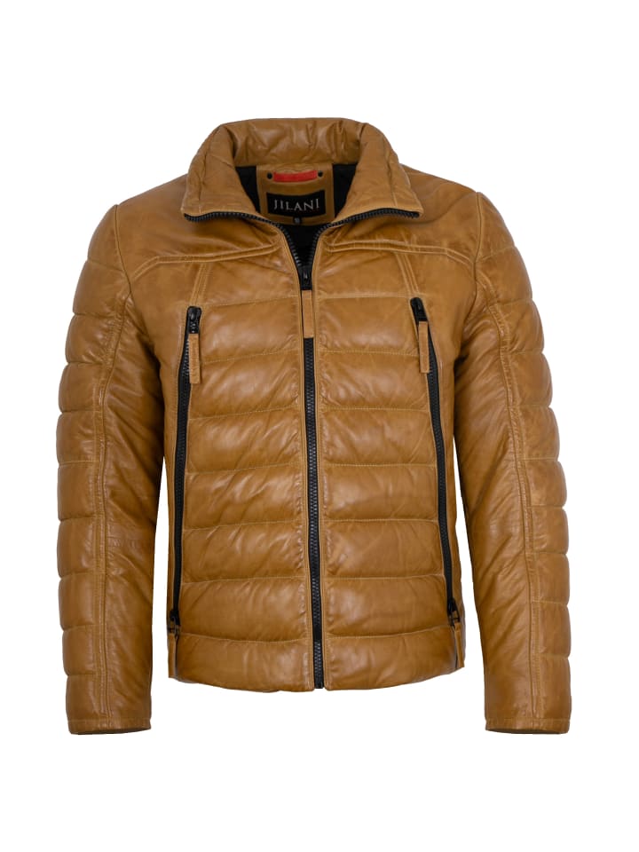 Stepplederjacke Lammnappa in Senfgelb