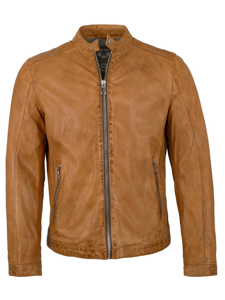 Lederjacke Lammnappa in Camel