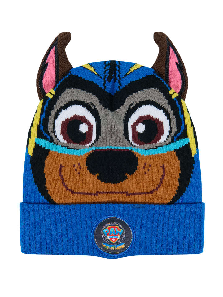 Paw Patrol Chase Kinder Wintermütze mit Ohren Beanie für Jungen in Blau