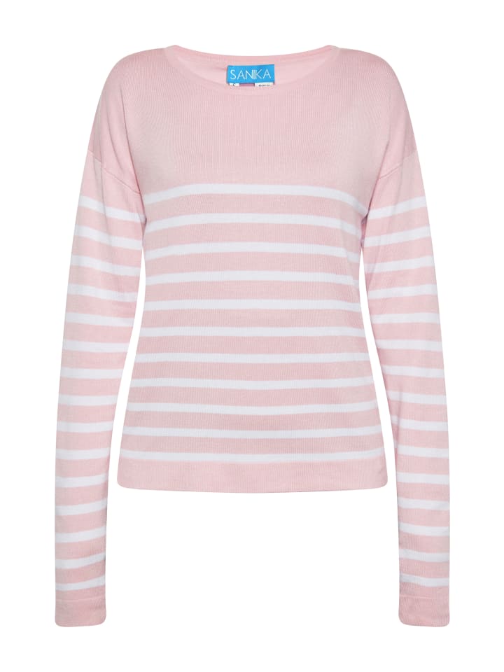 Damen Pullover in HELLROSA WEISS