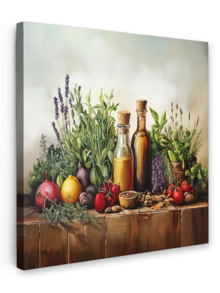 Leinwand Bilder Kräutertisch