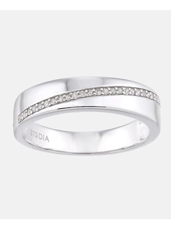 Eternity-Ring aus 375 Weißgold mit 0.08 Karat Diamant