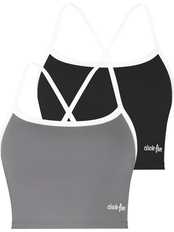 Sporttop Doppelpack in Schwarz/Anthrazit