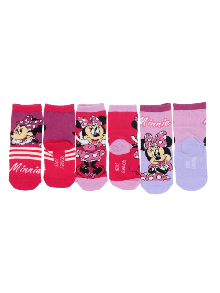 Disney Minnie Mouse Socken 3er-Pack Süße Söckchen in mehrfarbig