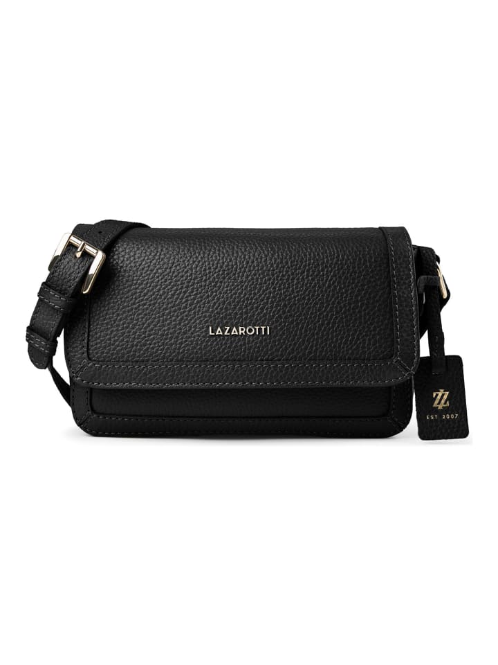 Bologna Leather Umhängetasche Leder 21 cm black