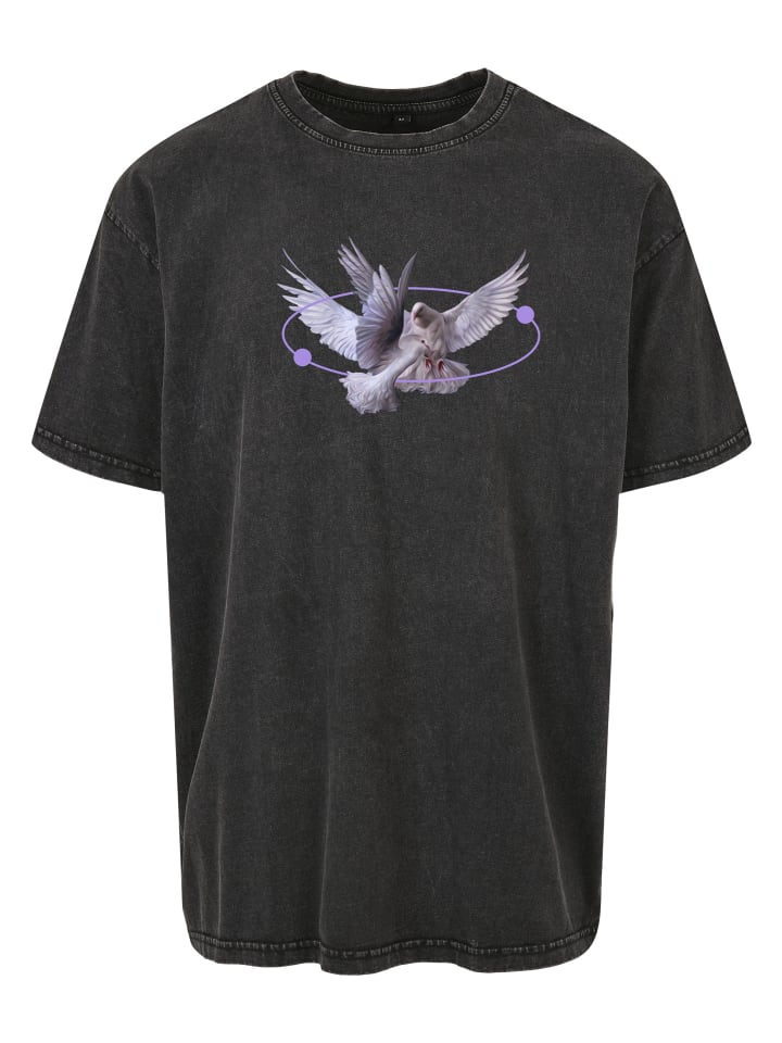 T-Shirt in black acid washed