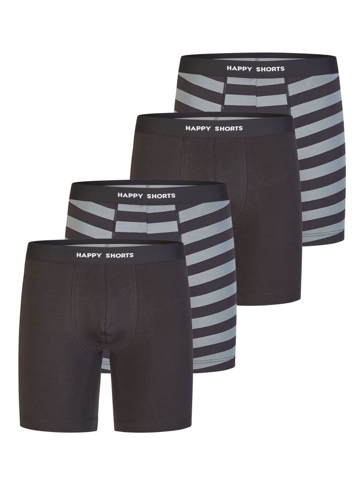 Boxer Jersey Long in schwarz, grau