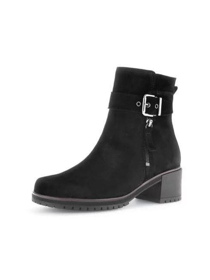 Schnürstiefeletten in schwarz/samt