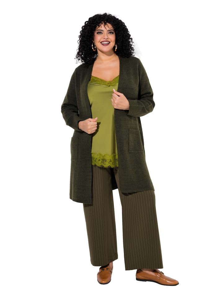 Strickjacke in olivgrau