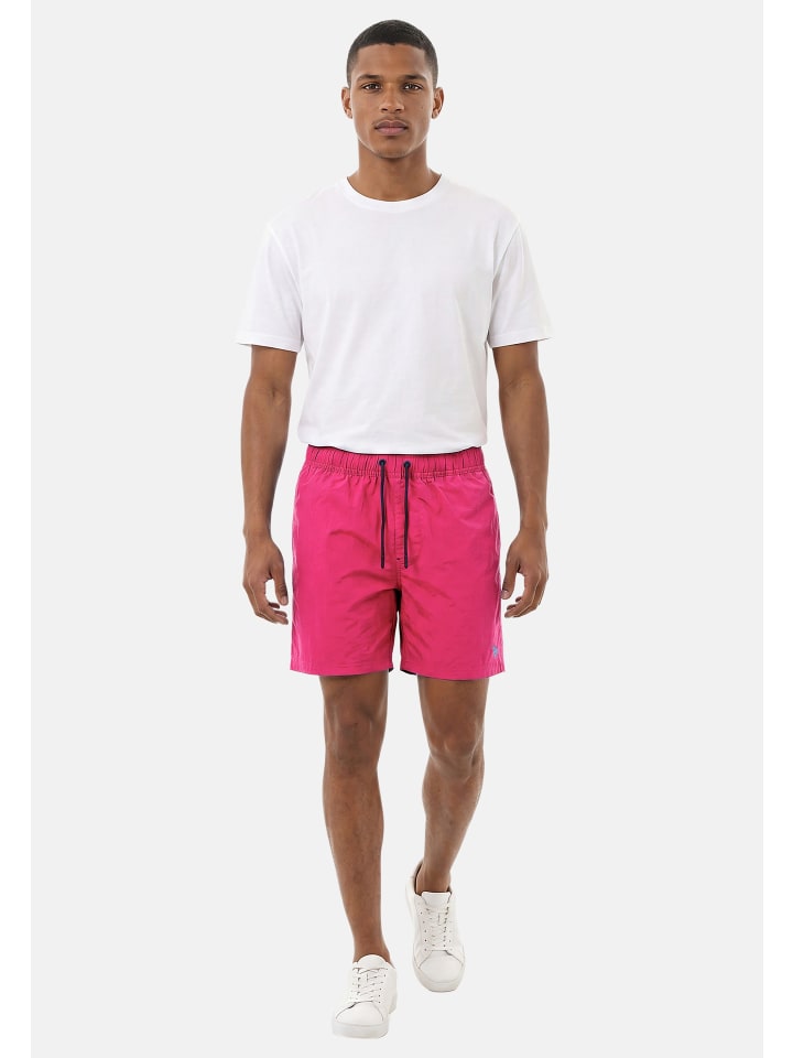 Badehose USKyrk – Herren Badeshorts mit elastischem Bund in Fuchsia-Hellblau