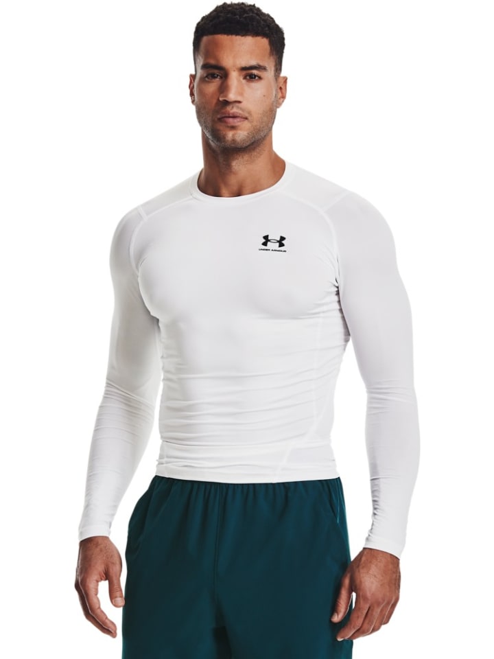 Longsleeve "HeatGear Armour Langarm-Oberteil" in Weiß