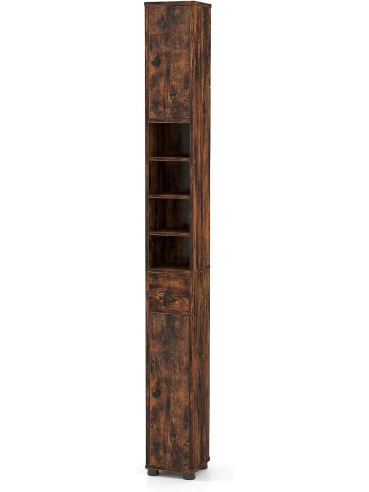Badschrank schmal 20 x 20 x 180 cm in Braun