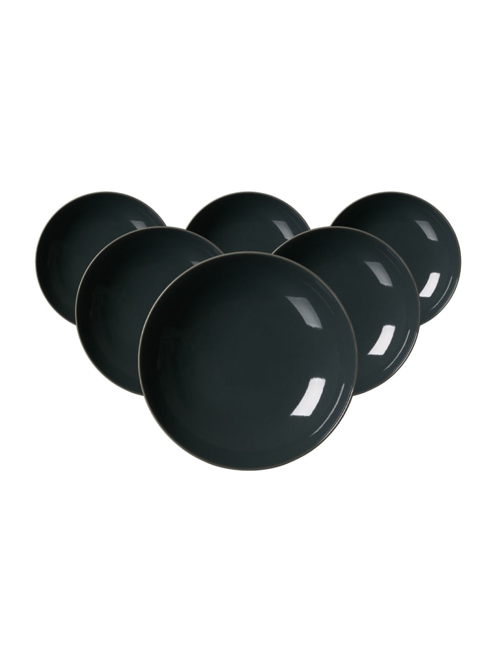 6er Set Suppenteller Cecina in Grau ø 21 cm