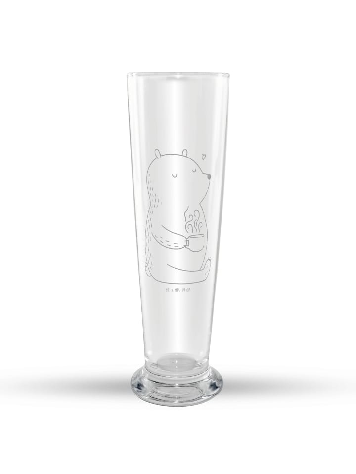 Bierglas Bär Morgenkaffee ohne Spruch in Transparent