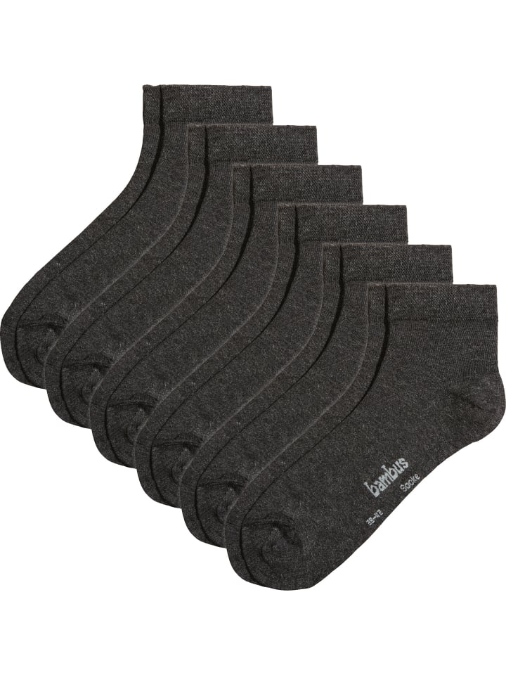 Kurzsocken 6 Paar in anthrazit