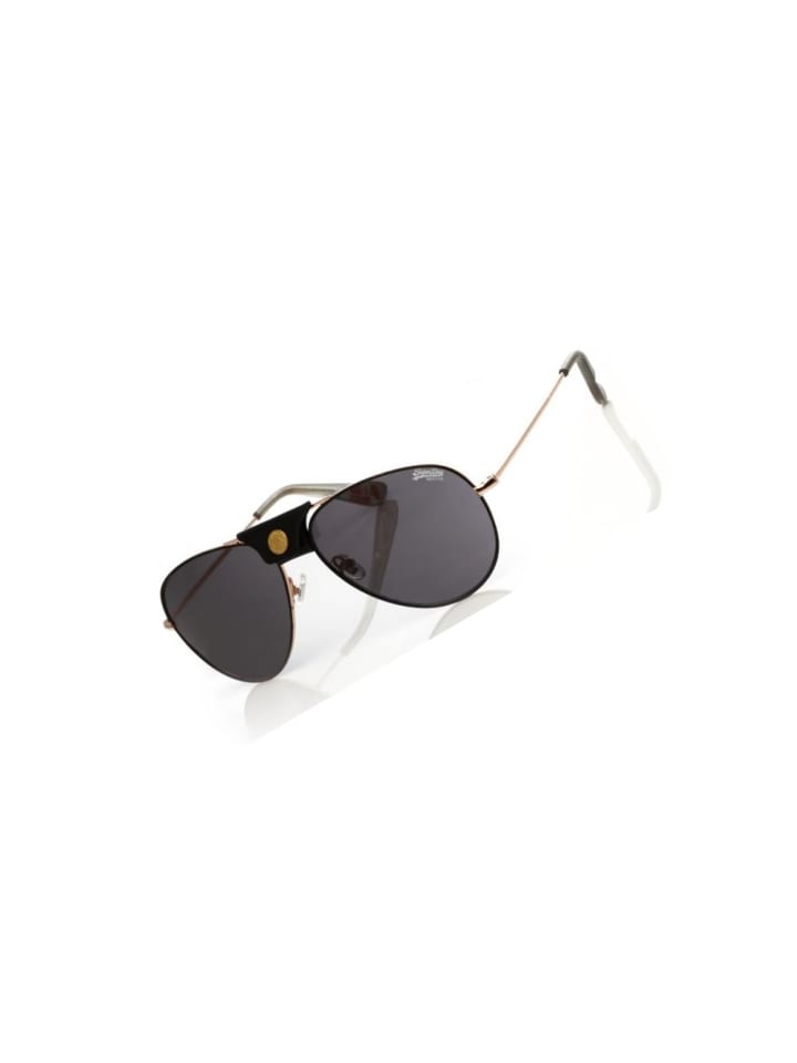 Superdry Sonnenbrille aus Metall in Schwarz/Gold/Grau
