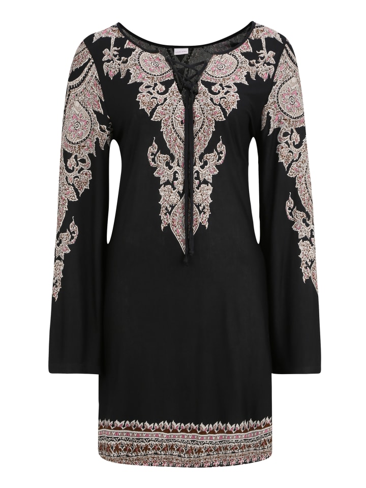 Jerseykleid in schwarz-bedruckt