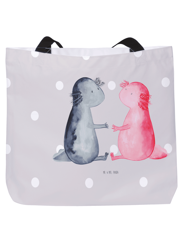 Stofftasche Axolotl Liebe ohne Spruch in Grau Pastell