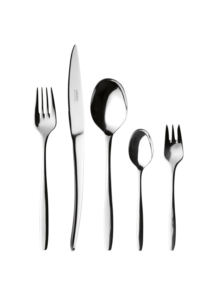Besteck-Set, Edelstahl Nigran in Silber