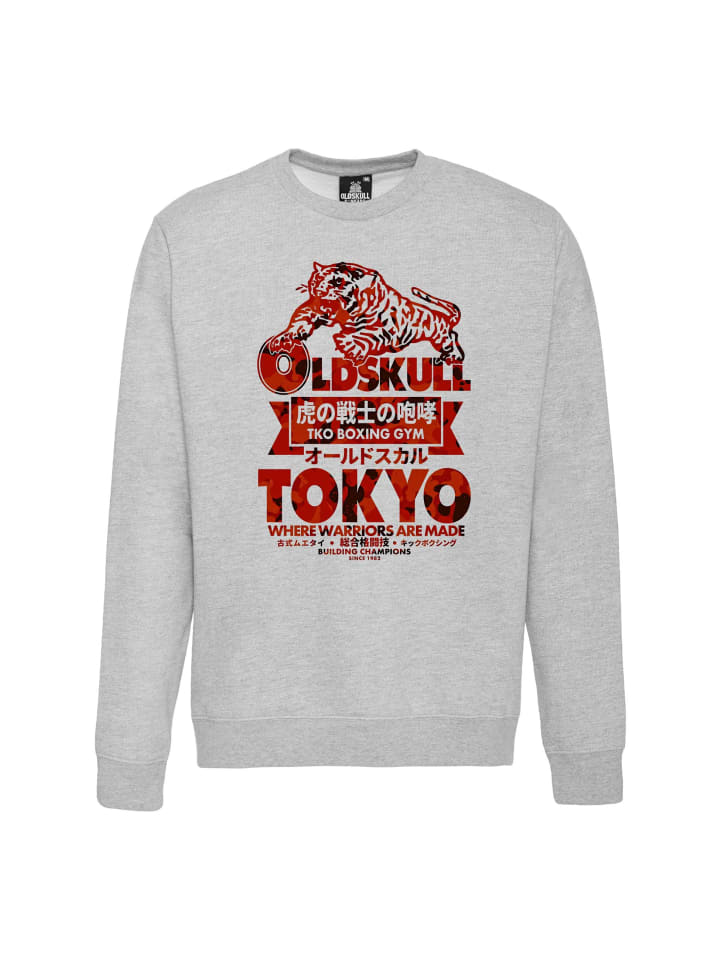 Sweatshirt ASIAN TOKYO TIGER in Heather Grey