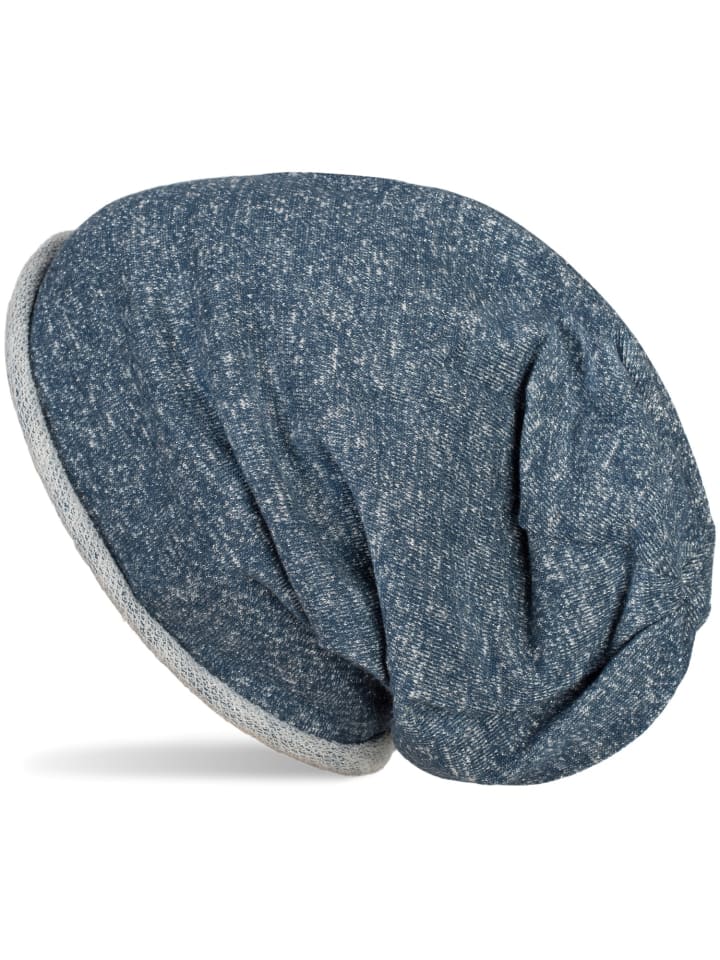 Beanie Mütze in Blau meliert