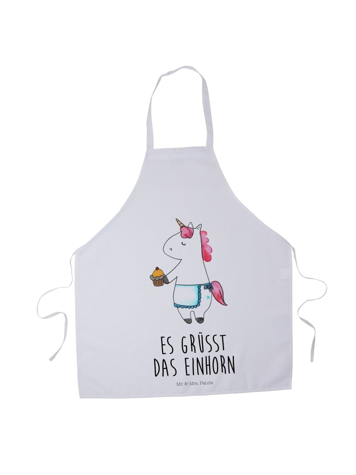 Grillmeister Schürze Einhorn Muffin mit Spruch in Weiß