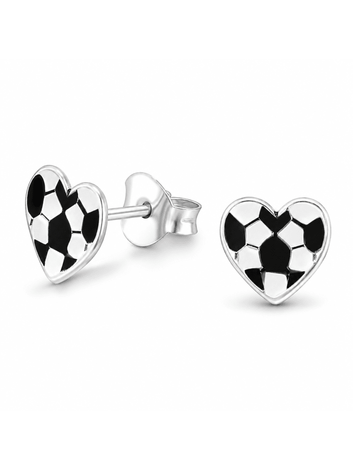Silber-Ohrringe 925 Fussball 0,7 cm x 0,8 cm