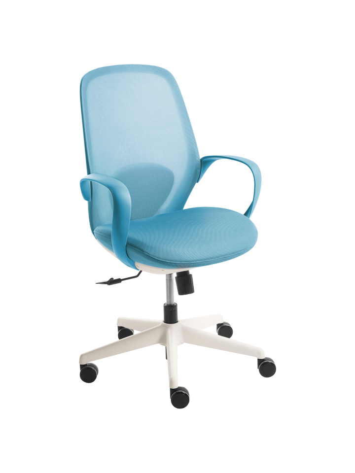 Professioneller Bürostuhl FOAMA in Blau/Weiß/Schwarz