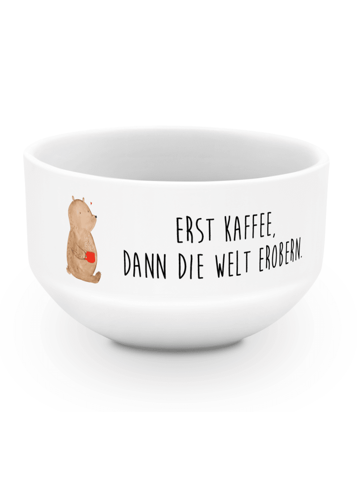 Smoothie Bowl Bär Kaffee mit Spruch in Weiß