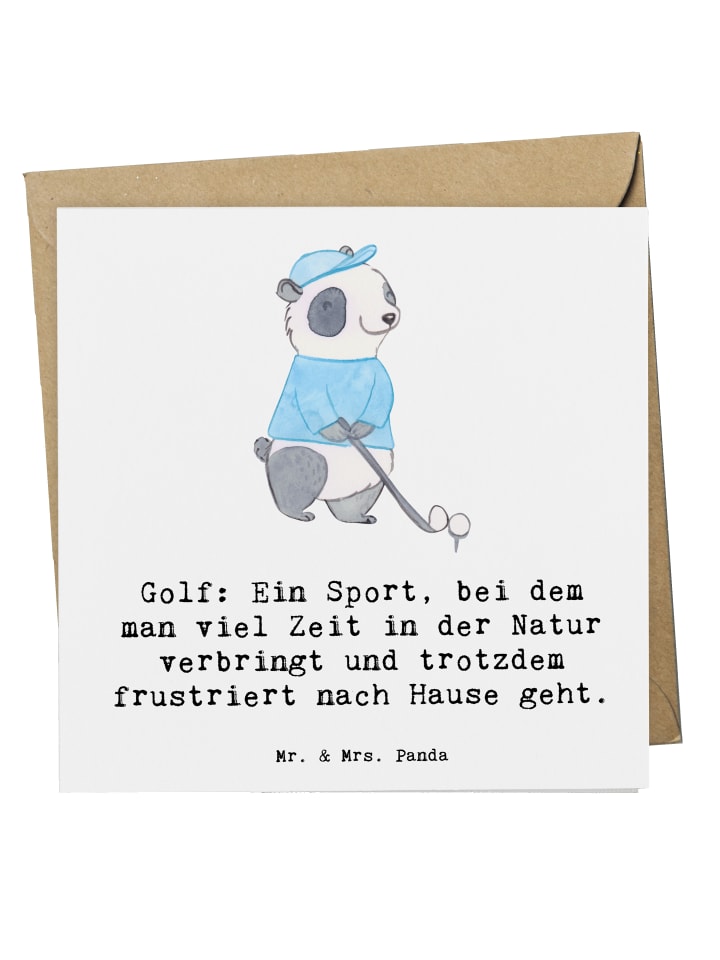 Grußkarte Golf Erlebnis mit Spruch in Weiß