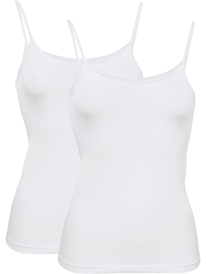 Baumwolle, Single-Jersey Unterhemd 2er-Pack in weiß